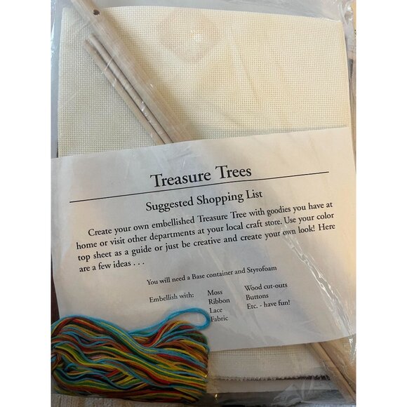 CANDAMAR Designs BIRDHOUSES TREASURE TREES Cross Stitch Kit Complete Wood Dowels - Picture 3 of 3